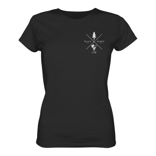 Wald&Reben - Ladies Organic Shirt in black with a unique logo design. 100% organic cotton material.